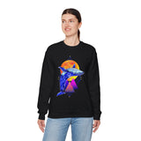 Ballena Cosmic Whale Art Unisex Heavy Blend Crewneck Sweatshirt Vibrant Geometric Ocean Design Premium Streetwear Pullover Soft Fleece Comfortable Fit Bold Marine Life Artwork Perfect Gift for Nature Lovers Dreamers and Creative Souls