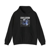 Civilization Eye Of Memory Graphic Unisex Heavy Blend Hooded Sweatshirt Futuristic Visionary Streetwear Abstract Blue Eye Gothic Hoodie