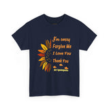 Ho’oponopono Sunflower Unisex T Shirt Healing Affirmation Tee Spiritual Gratitude Mindfulness Inspired Positive Energy Heavy Cotton Graphic Top