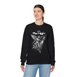 Fly High Angel Design Unisex Heavy Blend Crewneck Sweatshirt Guardian Spirit Angel Wings Spiritual Streetwear Pullover