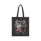 Money Bright Cotton Canvas Tote Bag Angel Statue Graphic Gothic Streetwear Red Neon Aesthetic Artistic Ambition Reusable Eco Bag
