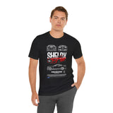 Shelby Red High Performance Muscle Coupe Blueprint Unisex Heavy Cotton Tee Retro Car Art Streetwear Gift for Gearheads Daily Wear Car Lovers Apparel