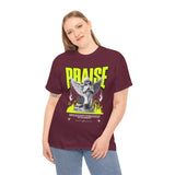 Praise Angel Statue Graphic Unisex Heavy Cotton Tee Spiritual Gothic Streetwear T-Shirt