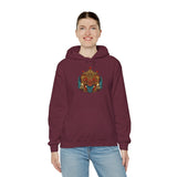 Balinese Barong Mask Unisex Hoodie Heavy Blend Pullover Sweatshirt Tribal Cultural Warrior Spirit Inspired Mythical Festival Graphic Streetwear