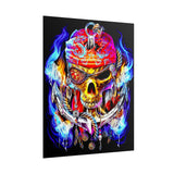 Flaming Pirate Skull Matte Vertical Poster Bold Gothic Nautical Wall Art Fiery Skull And Anchor Design For Dark Fantasy Lovers Metalcore Fans Artists And Biker Decor