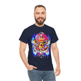 Flaming Pirate Skull Unisex Heavy Cotton Tee Bold Nautical Skull Streetwear T Shirt Fiery Gothic Rebellion Design Perfect For Bikers Gamers Artists And Metal Lovers