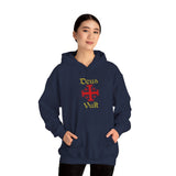 Unisex Deus Vult Hoodie Medieval Crusader Cross Heavy Blend Hooded Sweatshirt Warrior Knight Inspired Vintage Christian Symbol Streetwear