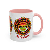 Kathakali Accent Coffee Mug 11oz 15oz Kerala India Classical Dance Art Face Ceramic Cup Cultural Heritage South Indian Folk Design Traditional Festival Gift