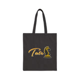 Tate Knight Tote Bag Cotton Canvas Chess Horse Logo Design Durable Reusable Eco Friendly Entrepreneur Motivation Hustler Lifestyle Carry Bag