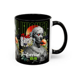 Wicked Supreme Accent Coffee Mug 11oz 15oz Statue Art Graphic Cup Supreme Inspired Streetwear Bust Design Bold Daily Motivation Ceramic Gift Drinkware