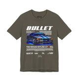 Bullet Blue Street Racing Artwork Unisex Heavy Cotton Tee High Performance Inspired Graphic Shirt For Car Lovers And Urban Streetwear Fans