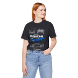 Exotic Blue Supercar Roadster Blueprint Art Unisex Heavy Cotton Tee Premium Streetwear Car Enthusiast Gift Performance Inspired Design Shirt