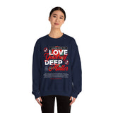 Love Yourself Deep Unisex Heavy Blend Crewneck Sweatshirt Self Love Graphic Pullover Rose Motivational Quote Streetwear Positive Affirmation Empowerment Apparel