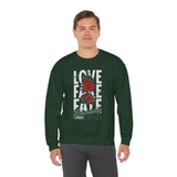 Love Fake Friendship Rose Crewneck Comfortable Unisex Sweatshirt Bold Graphic Streetwear Pullover Empowering Artistic Floral Design For Self Expression Perfect Gift For Friends Birthdays Cozy Days...