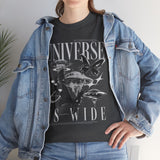 Universe Is Wide Graphic Unisex Heavy Cotton Tee Cosmic Galaxy Butterfly Space Streetwear T Shirt