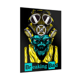 Toxic Genius Neon Gas Mask Skull Matte Vertical Poster Bold Cyberpunk Wall Art For Gamers Artists And Rebels Futuristic Science Aesthetic Room Decor Symbol Of Creativity And Power