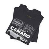 Camaro American Muscle Power Coupe Illustration Unisex Heavy Cotton Tee Premium Streetwear Graphic for Gearheads and Car Enthusiasts