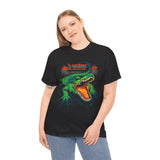 Beast Of The Stadium Unisex Heavy Cotton Tee Electric Crocodile Power Design Bold Neon Green Reptile Artwork For Streetwear And Fearless Fashion Lovers
