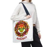 Kathakali Tote Bag Kerala Traditional Dance Art Canvas Bag Indian Culture Onam Festival Malayalam Heritage Ethnic Graphic Reusable Shopping Bag