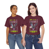 The Charmer Unisex Heavy Cotton Tee Futuristic Butterfly Graphic Streetwear Neon Cyber Aesthetic Artistic Fashion Statement T Shirt