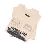 Ultra Sleek Performance Sports Coupe Blueprint Art Unisex Heavy Cotton Tee for Car Lovers and Streetwear Fans