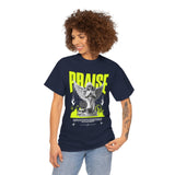 Praise Angel Statue Graphic Unisex Heavy Cotton Tee Spiritual Gothic Streetwear T-Shirt