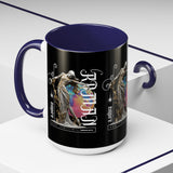 Sculptural Future Statue Art Accent Coffee Mug 11oz 15oz Greek Goddess Cosmic Abstract Splash Bold Artistic Streetwear Ceramic Cup