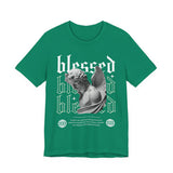 Blessed Angel Statue Graphic Unisex Jersey Short Sleeve Tee Gothic Streetwear Aesthetic Spiritual Bold Artistic Fashion T Shirt