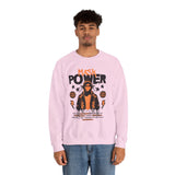 Mask Power Anonymous Strength Graphic Unisex Heavy Blend Crewneck Sweatshirt Bold Urban Hacker Inspired Streetwear Empowerment Pullover