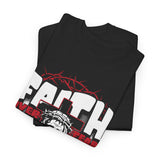 Faith Over Fear Jesus Crown Of Thorns Unisex Heavy Cotton Tee Christian Graphic Bold Religious Streetwear Motivational Bible Verse T Shirt