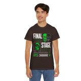 Final Stage Unisex Heavy Cotton Tee Graphic Black T Shirt Skull Neon Green Streetwear Futuristic Cyberpunk Bold Artistic Fashion Outfit