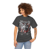 Money Bright Unisex Heavy Cotton Tee Angel Statue Graphic Gothic Streetwear Red Neon Aesthetic Artistic Fashion Statement T Shirt