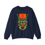 Cell Samurai Unisex Heavy Blend Crewneck Sweatshirt Futuristic Japanese Warrior Art Neon Cyberpunk Streetwear Anime Inspired Comfortable Warm Pullover For Tattoo Artists Festivals And Bold Fashion...