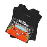 Legendary Orange Street Machine Rear View Unisex Heavy Cotton Tee Powerful JDM Inspired Car Art Graphic Shirt for Collectors and Gearheads