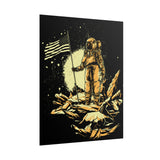 Lunar Legacy Astronaut Art Matte Vertical Poster Space Exploration Wall Art Bold Cosmic Design Premium Home Decor Inspirational Gift for Sci Fi Lovers Dreamers and Visionary Explorers