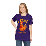 F Caw F Funny Rooster Cartoon Unisex Heavy Cotton Tee Hilarious Farm Humor Graphic Shirt Bold Comedy Design Casual Wear Gift For Friends Laugh Lovers