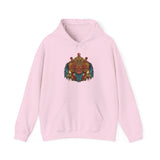 Balinese Barong Mask Unisex Hoodie Heavy Blend Pullover Sweatshirt Tribal Cultural Warrior Spirit Inspired Mythical Festival Graphic Streetwear