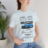 Blue Apex Muscle Coupe Blueprint Art Unisex Heavy Cotton Tee Powerful Street Machine Graphic Shirt for Car Lovers and Collectors