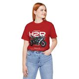 Kawasaki Ninja H2R Inspired Hyperbike Graphic Unisex Heavy Cotton Tee Streetwear Racing Style Motorcycle Art Shirt for Speed Lovers and Track Enthusiasts