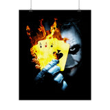The Burning Aces Glossy Poster Fiery Gothic Wall Art Bold Dark Design for Risk Takers, Art Collectors, and Fearless Home Décor Lovers