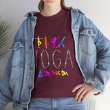 Unisex Yoga Graphic T Shirt Colorful Pose Typography Tee Spiritual Mindfulness Meditation Fitness Lifestyle Heavy Cotton Top for Men and Women