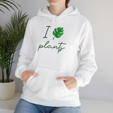 I Love Plants Hoodie Unisex Heavy Blend Sweatshirt Eco Friendly Botanical Leaf Design Gardening Nature Lover Sustainable Green Living Gift Pullover