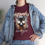 Death Silence Skull Fire Graphic Unisex Heavy Cotton Tee Gothic Horror Streetwear Bold Vintage Dark Flame Skull T Shirt
