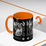 Blessed Angel Statue Graphic Accent Coffee Mug 11oz 15oz Gothic Streetwear Aesthetic Spiritual Artistic Ceramic Drinkware