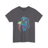 Galactic Dream Astronaut Neon Art Unisex Heavy Cotton Tee Bold Cosmic Streetwear Graphic T Shirt Vibrant Space Design Comfortable Classic Fit Everyday Wear Perfect Gift for Sci Fi Lovers and Creative Minds