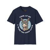 Laughing Donkey Fun Cartoon Unisex Heavy Cotton Tee Bold Humor Streetwear Trendy Graphic Shirt Perfect Gift for Friends Birthdays Casual Wear