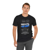 Blue Rally Inspired Performance Sedan Artwork Unisex Heavy Cotton Tee High Speed Streetwear Graphic Shirt For Car Enthusiasts And Automotive Art Lovers
