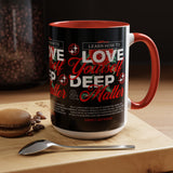 Love Yourself Deep Accent Coffee Mug 11oz 15oz Self Love Motivational Quote Cup Rose Graphic Positive Affirmation Daily Inspiration Empowerment Gift Mug