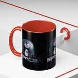 Space Galaxy Accent Coffee Mug 11oz 15oz Astronaut Spacecraft Earth Black Two Tone Ceramic Cup Gift for Space Lovers