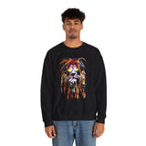 Rasta Lion Unisex Heavy Blend Crewneck Sweatshirt Reggae Inspired Bold Artistic Lion Headphones Design Jamaican Streetwear Symbol of Strength Rhythm and Chill Freedom by KLASSORO